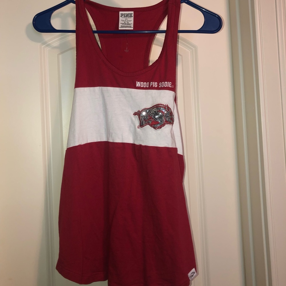 PINK Arkansas Razorback Tank Top